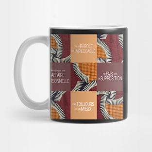 The Toltec agreements deco wax fabric from Africa Mug